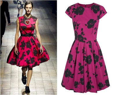 A Debenhams tervezőinek a virágos Lanvin ruha nyerte el a tetszését.