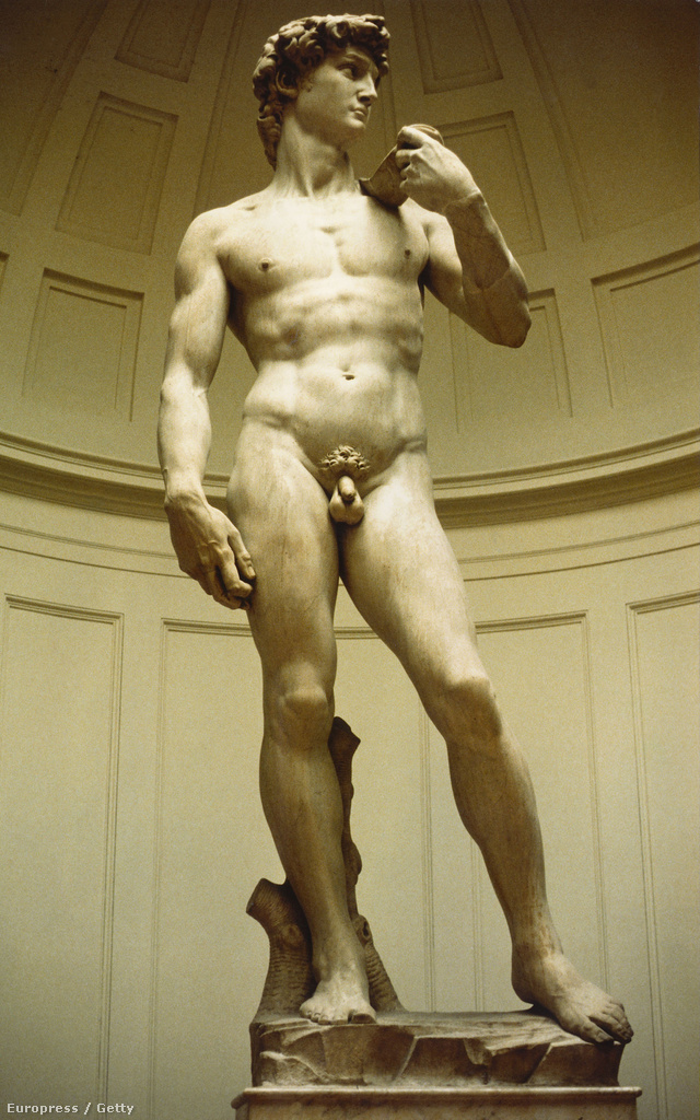 Michelangelo 1501-1504 között készítette 5,17 méter magas szobrát.