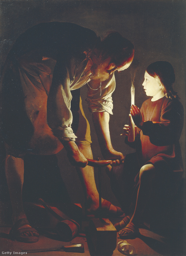 Szent József és Jézus Georges de La Tour festményén.