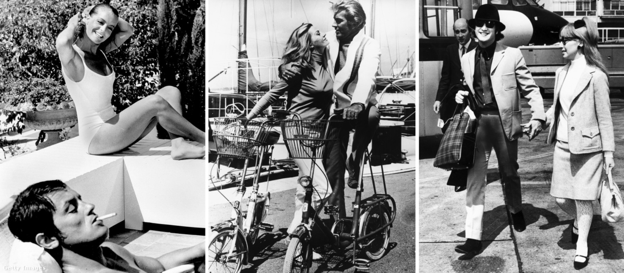 Sztárok az 1968-as filmfesztiválról (b-j): Romy Schneider és Alain Delon, Anita Ekberg és Rik Van Nutter, Cynthia Powell és John Lennon