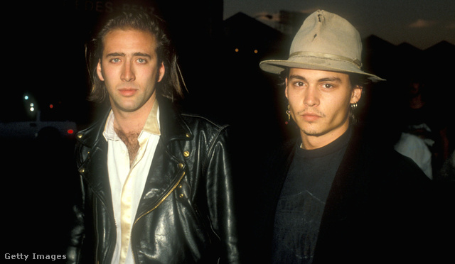 A fiatal Johnny Depp Nicolas Cage társaságában, 1988 júniusában