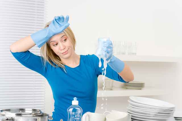 stockfresh 782745 modern-kitchen---frustrated-woman-washing-dish