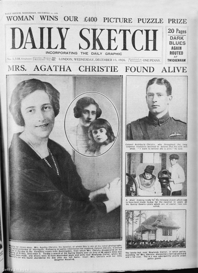Az újságok Agatha Christie megkerüléséről írnak