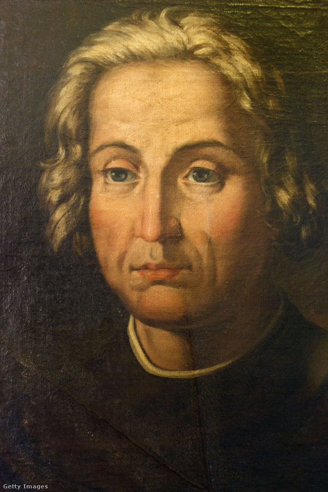 Kolumbusz elképzelt arca J. D. Bequer festményén