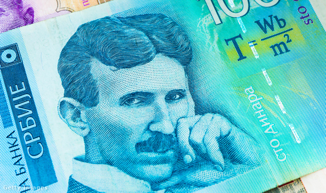 Tesla arcképe a szerb 100 dináros bankjegyen
