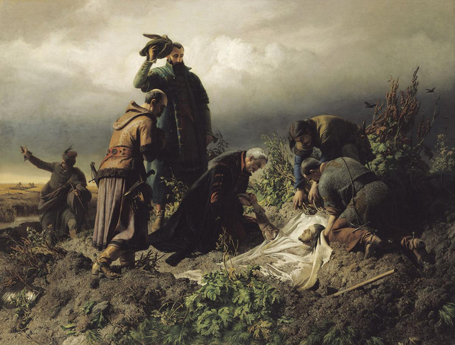 II. Lajos holttestének megtalálása. Székely Bertalan festménye, 1860