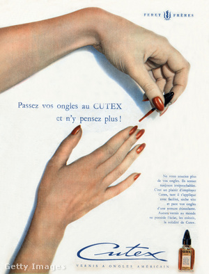 Vörös körömlakk reklámja az 1940-es évekből