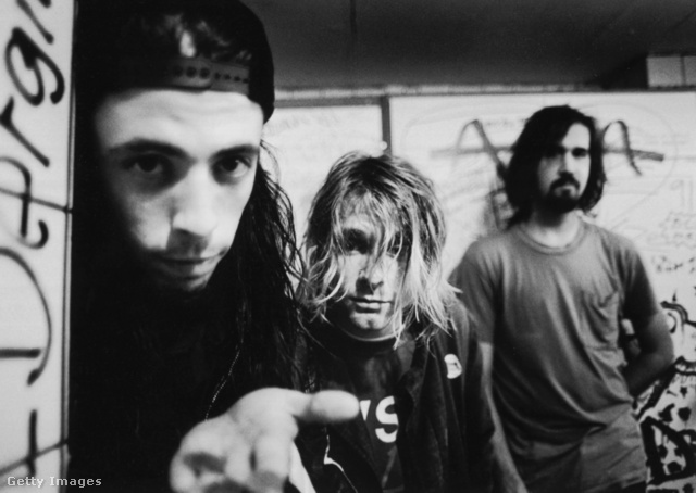 A grunge szupersztárjai: Dave Grohl, Kurt Cobain és Krist Novoselic (1991).