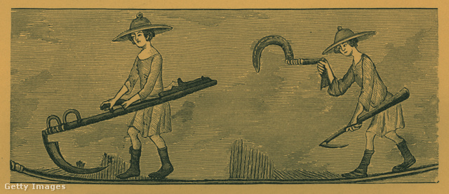 Angol földműves parasztok (14. századi ábrázolás).
