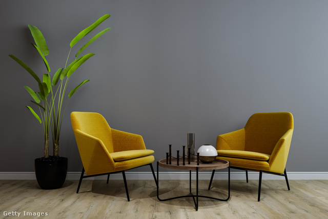 Sárga és szürke jól mutat együtt az art deco fotelekkel