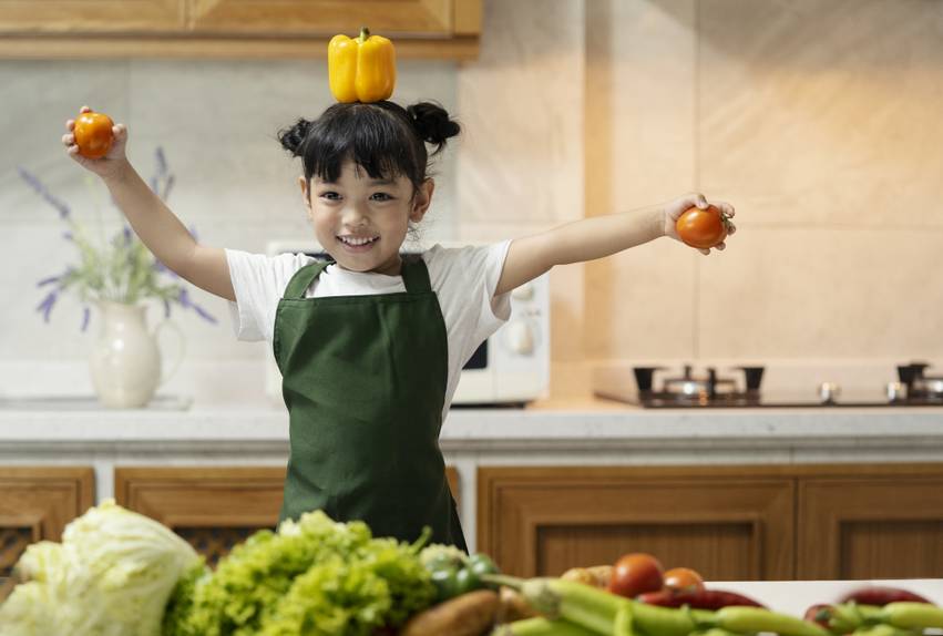 A gyerekek számára remek a sok zöldség és gyümölcs
