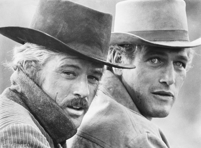 Robert Redford mint Sundance Kid, mellette Paul Newman mint Butch Cassidy 1969-ben