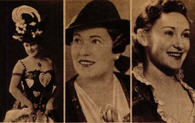 Baloldalt és középen Türk Berta, jobboldalt lánya, Rott Kató