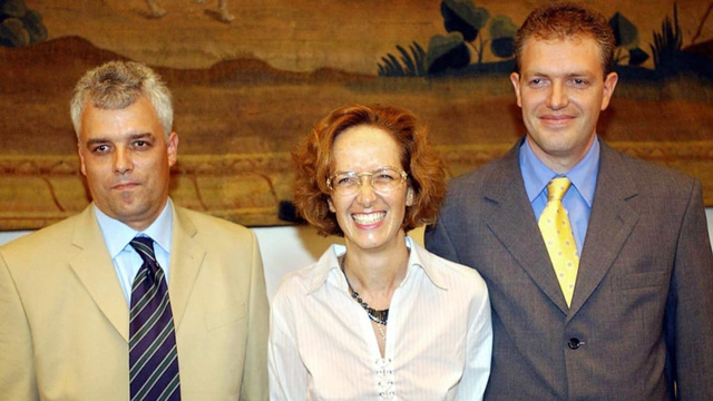 Lindbergh és Brigitte Hesshaimer három gyereke, Dyrk, Astrid és David 2003-ban