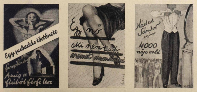 Néhány pikáns regény reklámja 1936-ból