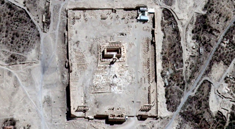 Ezen az augusztusi műholdas felvételen is látszik az Iszlám Állam rombolásának nyoma Palmürában.