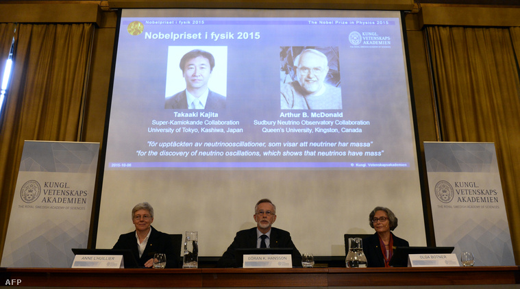 Idén Kadzsita Takaaki japán és Arthur B. McDonald kanadai fizikusok nyerték a fizikai Nobel-díjat