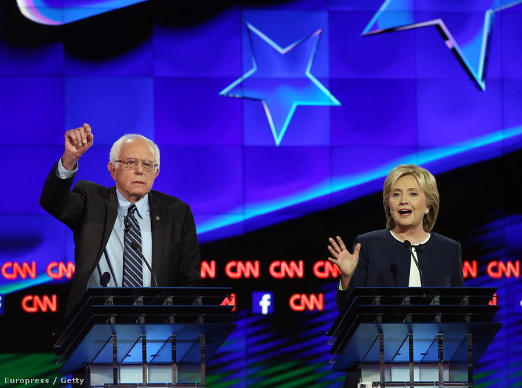 Bernie Sanders és Hillary Clinton a CNN-es elnökjelölt-vitán