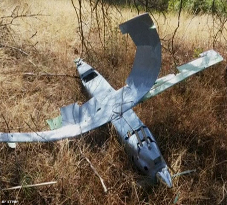 A lelőtt drón a törökországi Delios közelében