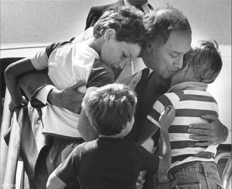 Az idősebb Trudeau és gyermekei 1983-ban