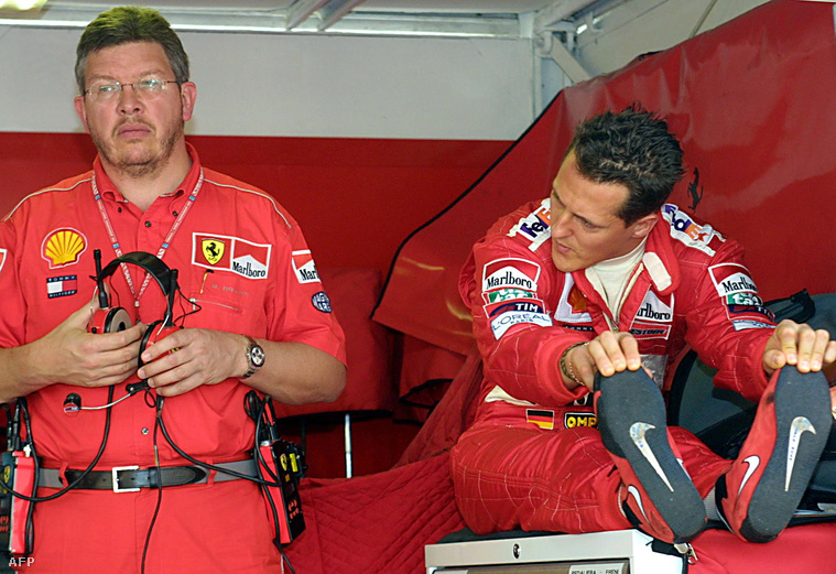 Ross Brawn és Michael Scumacher, mikor még mindketten a Ferrari kötelékében voltak.