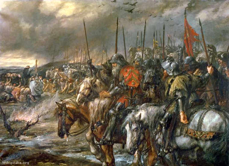 Morning of the Battle of Agincourt, 25th October 1415.PNG