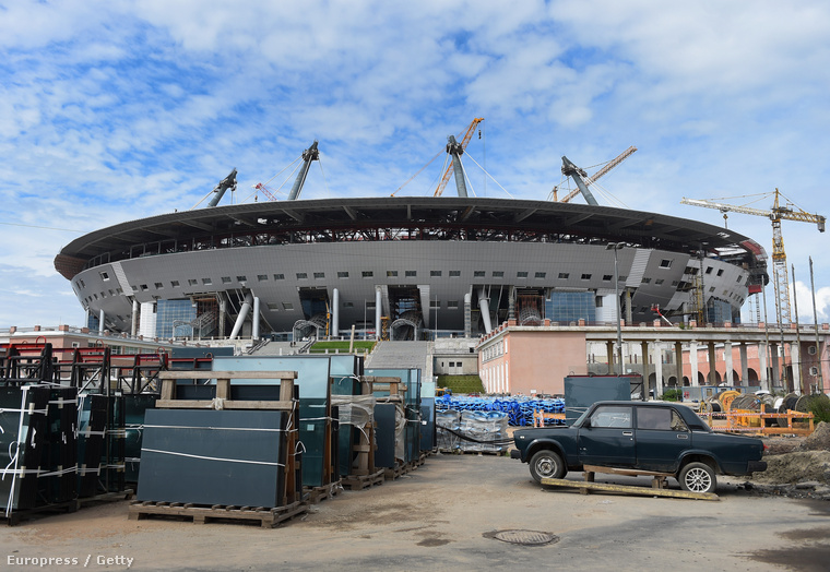Az épülőfélben lévő vébéstadion Szentpétervárott