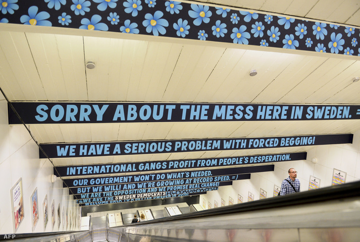 A Svéd Demokraták reklámja a stockholmi metróban