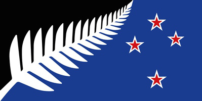 Silver Fern Black White and Blue