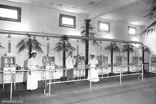 Baby incubator exhibit, A-Y-P, 1909