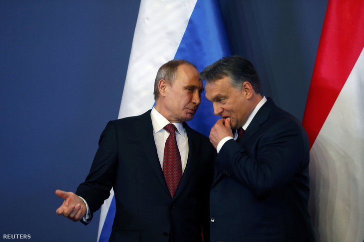 Vlagyimir Putyin és Orbán Viktor Budapesten, 2015. február 17-én.