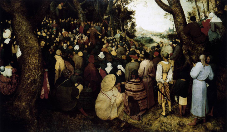 id. Pieter Bruegel Keresztelő Szent János prédikációja című képe