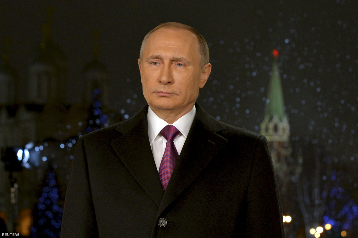 Vlagyimir Putyin a 2016-os újévi beszéde közben.