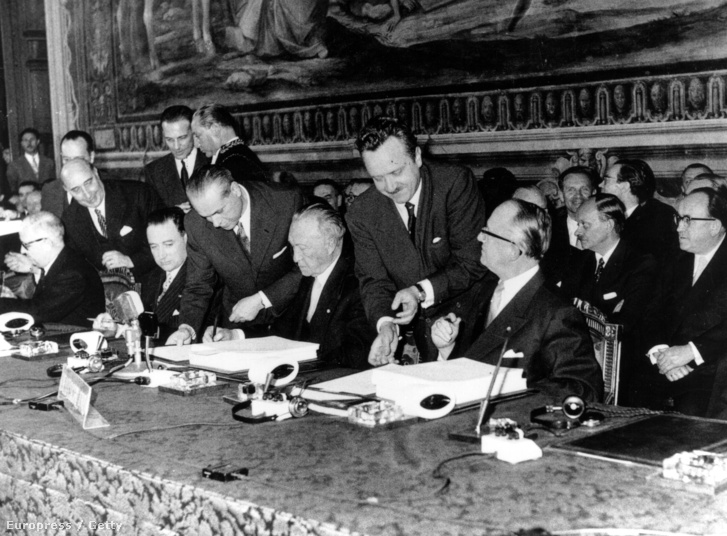 A Római Szerződés aláírása 1957-ben.