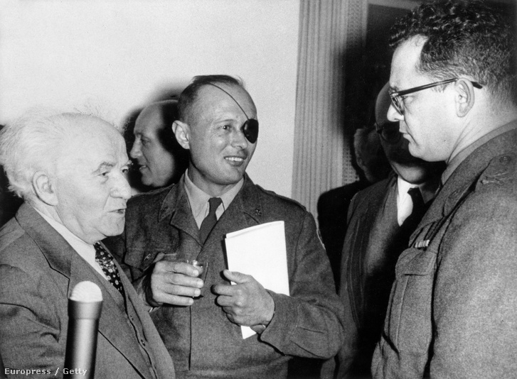 Ben Gurion, Móse Daján és Chaim Laskow