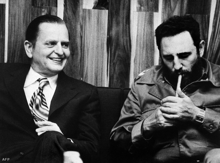Olof Palme és Fidel Castro Kubában, 1973-ban.