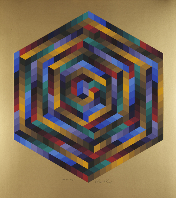 Victor Vasarely: La-Mi, 1973. Az Hommage à Jean-Sébastien Bach mappa 7. lapja