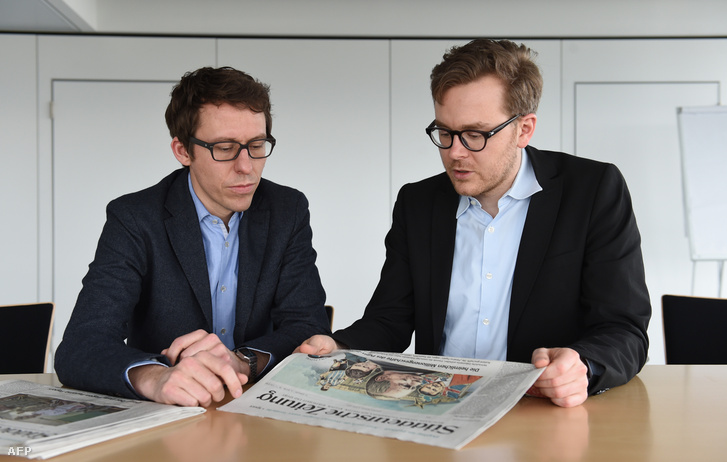 Bastian Obermayer és Frederik Obermaier, a Panama papírok két szerzője, a német Sueddeutsche Zeitung szerkesztőségében
