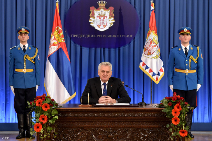Tomislav Nikolic szerb elnök, 2016. március 4-én Belgrádban.