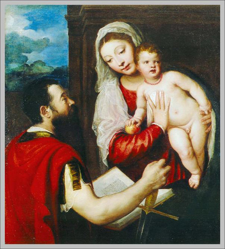 Mária gyermekével és Szent Pállal