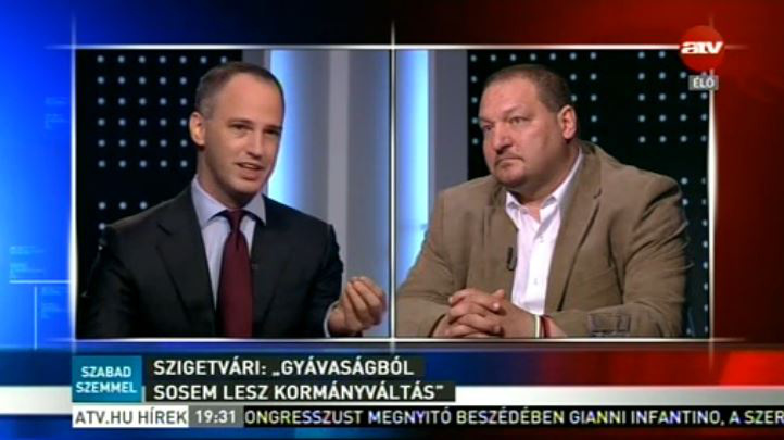 Szigetvári Viktor és Németh Szilárd az ATV műsorában.