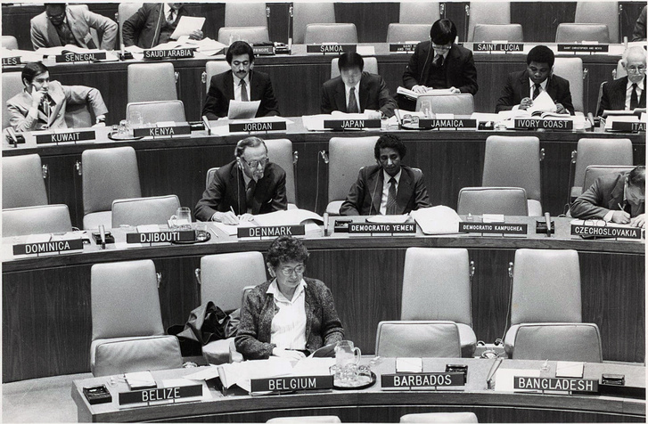 Héderváry Klára az ENSZ egyik belga Delegátusaként.