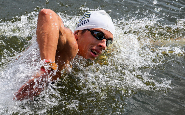 Gyurta Gergely a berlini úszó Európa-bajnokság férfi nyíltvizi 10 kilométeres versenyében 2014. augusztus 14-én