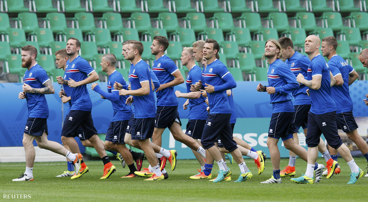 Az izlandi válogatott tegnapi edzése
