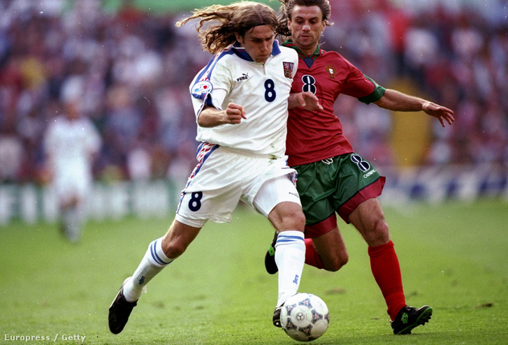 Karel Poborsky a portugálok elleni meccsen 1996-ban