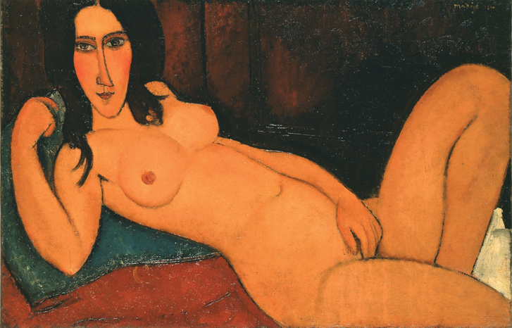 Modigliani: Fekvő akt kibontott hajjal, 1917