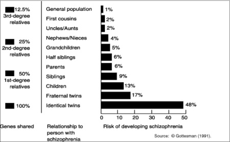 Minél közelebbi rokon skizofrén, annál nagyobb a betegség rizikója