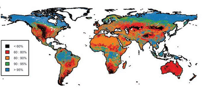 A kék és zöld területeken biztonságos a biodiverzitás szintje