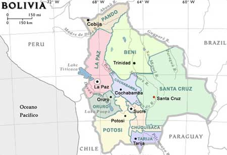 Bolívia közigazgatási terültetei