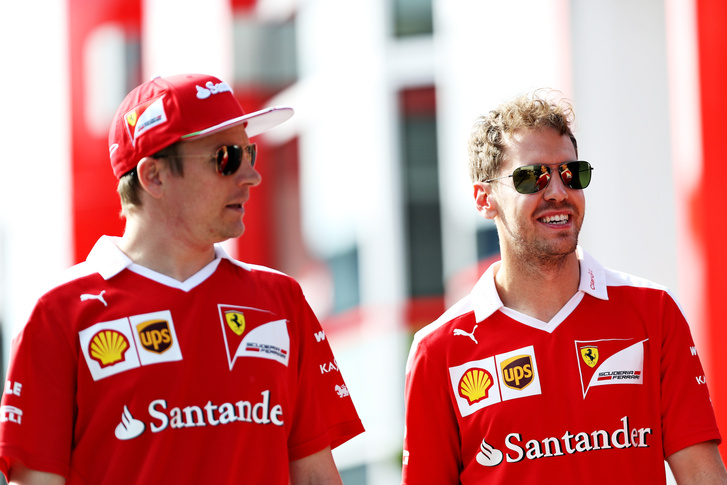 Raikkönen és Vettel, a két Ferrari-pilóta